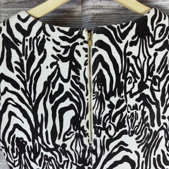 Lily Pulitzer Cameo Layton Brown/White Zebra Print Dress Sz XS - Picture 8 of 10
